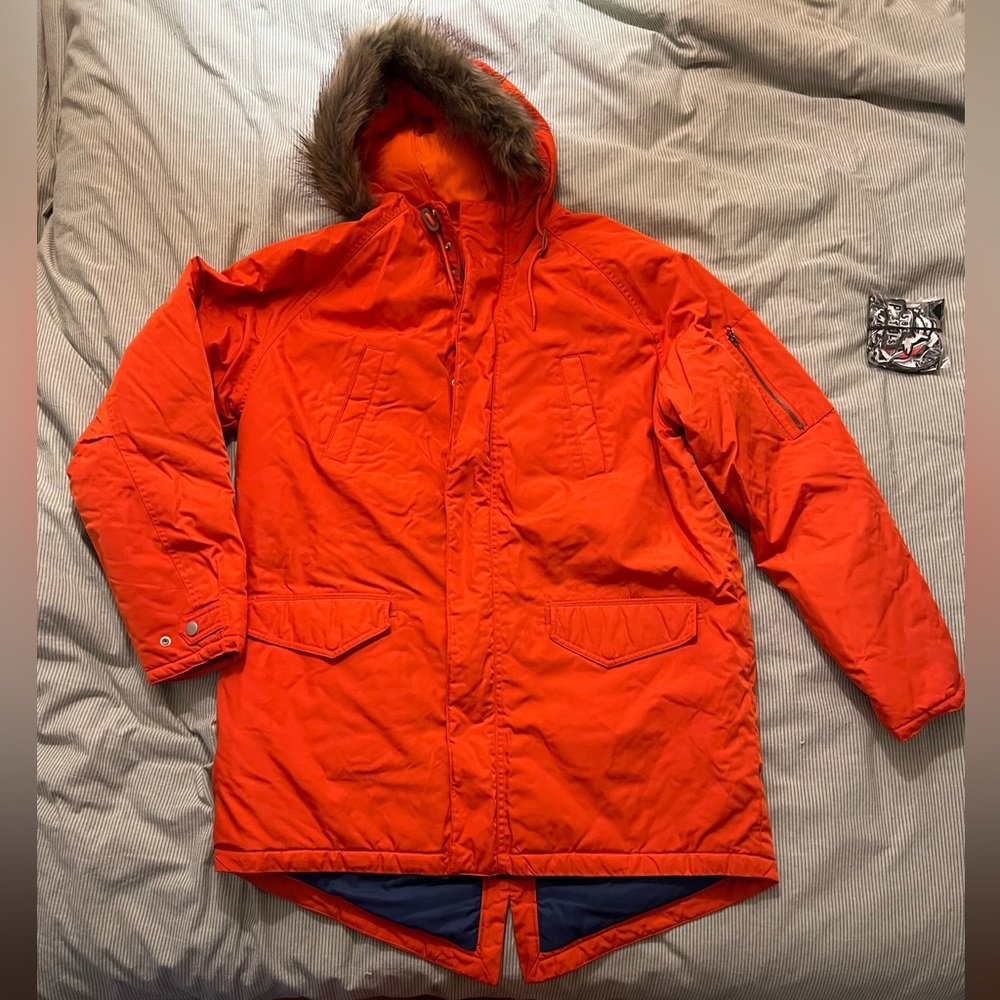 Old Navy Winter Parka, XL men’s, bright orange.